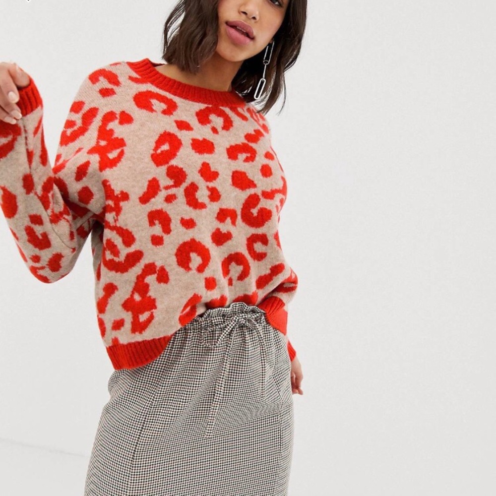 Stradivarius Leopard Color POP Sweater in Multi